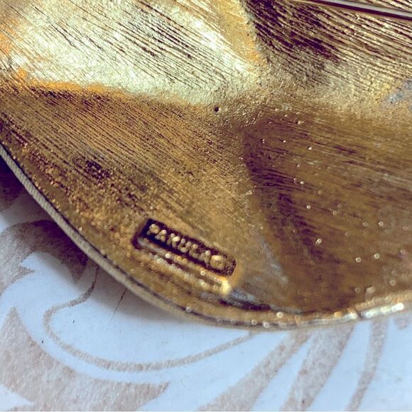 Vintage Pakula Gold Tone Brooch 1.75” Gorgeous - Picture 3 of 4